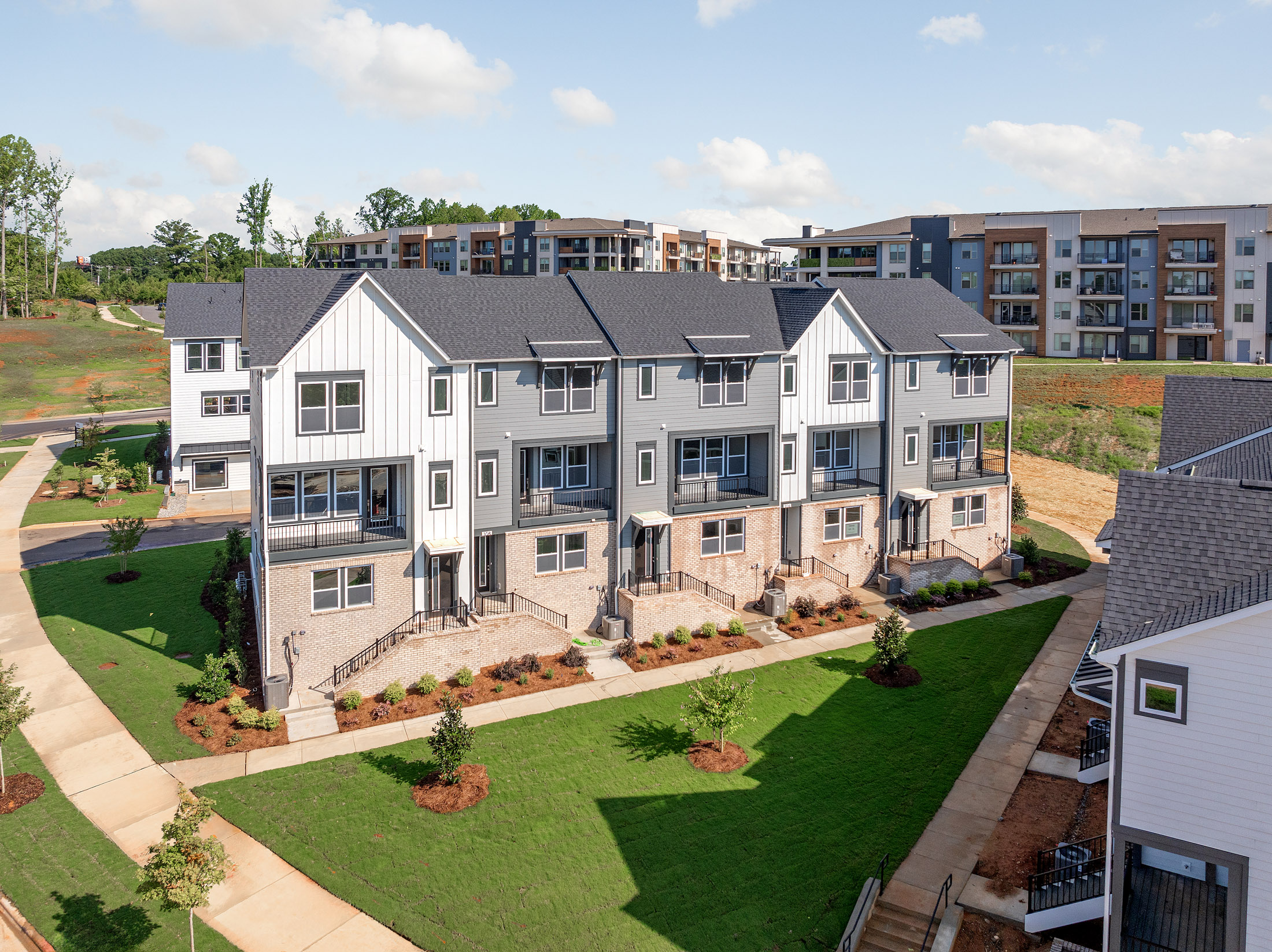 3-story townhomes with covered terrace